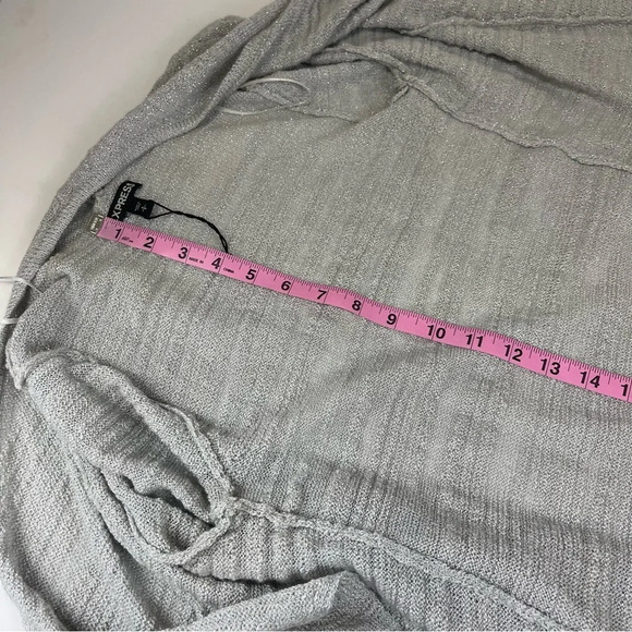 Express Sweater Womens Size Small Gray Silver Open Front Drape Cardigan NWOT - Picture 7 of 8